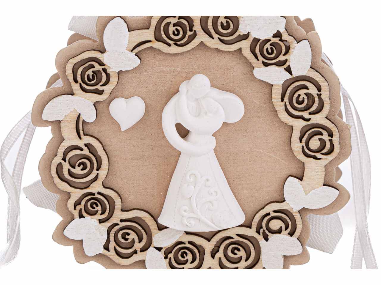 Sacchetto porta confetti in legno sposi 3 assortimenti 3,5x7,5xh.8cm