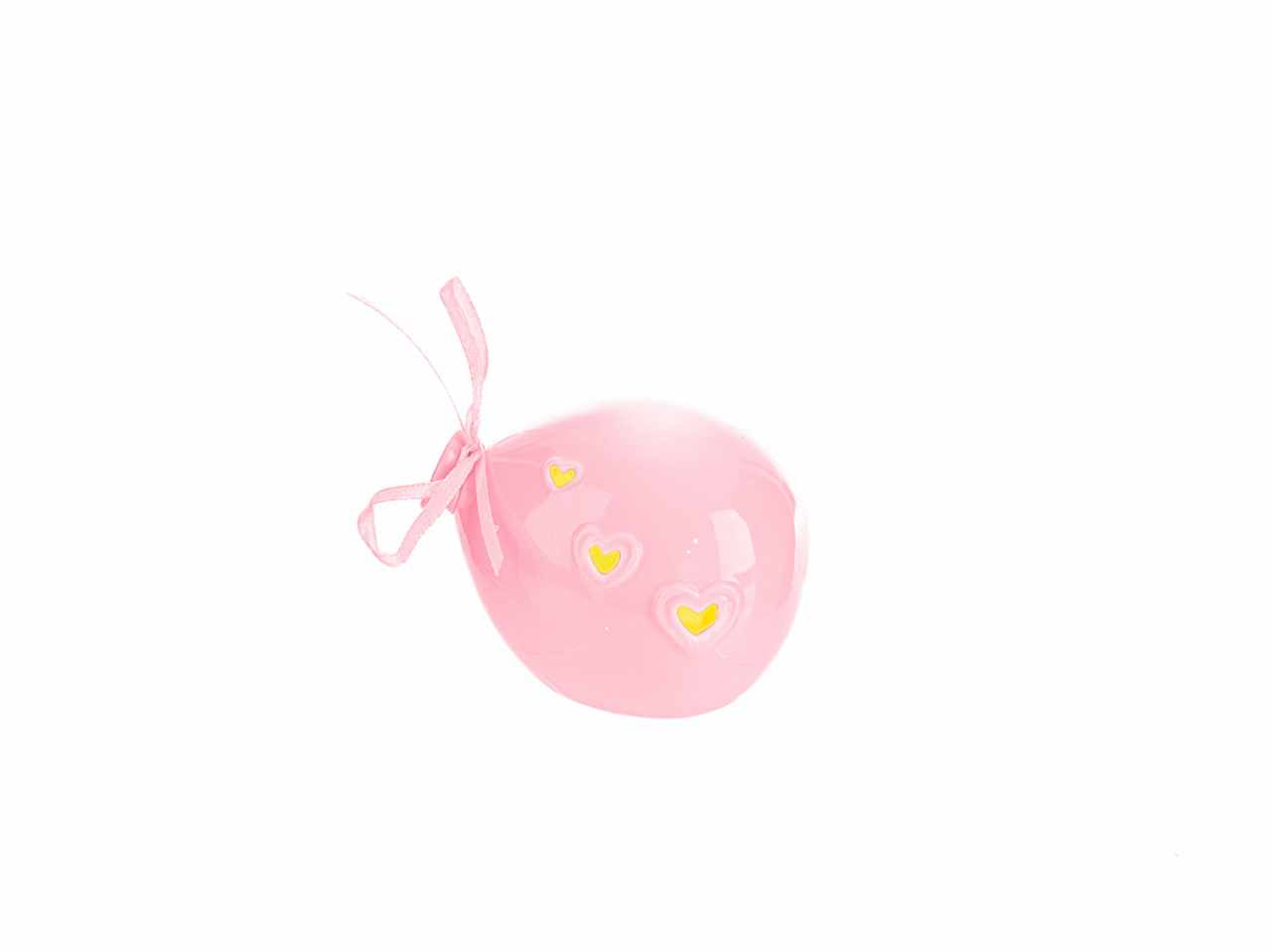 Palloncino con led in porcellana colore rosa 7x8xh.6 cm