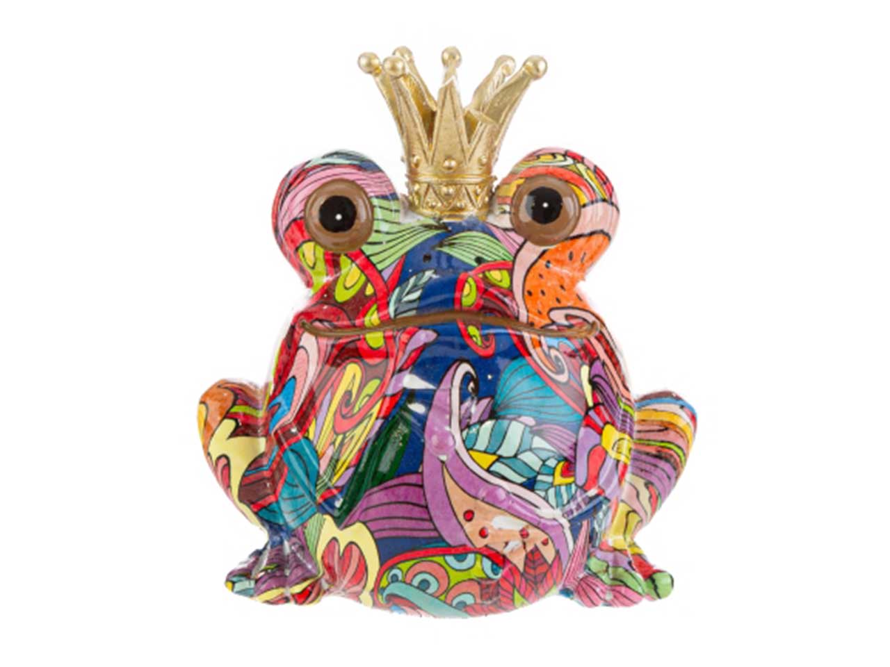 Frog resina multicolor 10x7x10cm con astuccio carta pieghevole misura 10x10xh.11cm