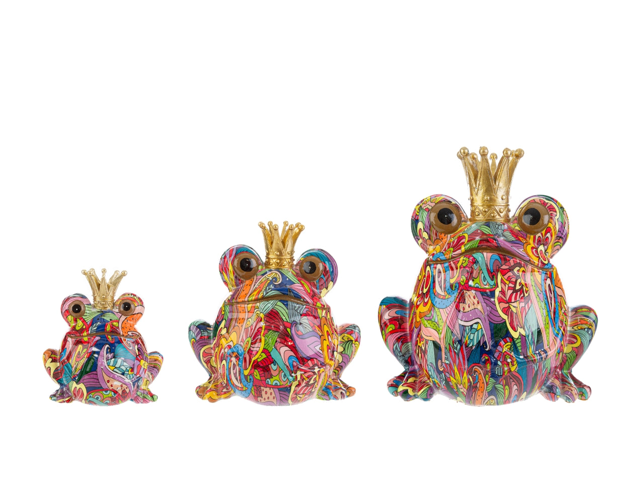 Frog resina multicolor 10x7x10cm con astuccio carta pieghevole misura 10x10xh.11cm