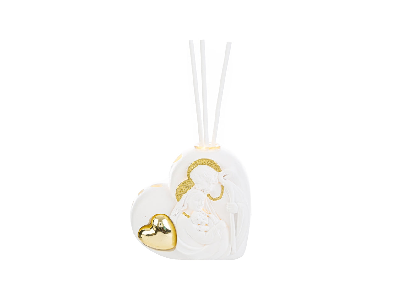 Porta profumo con led cuore sacra famiglia