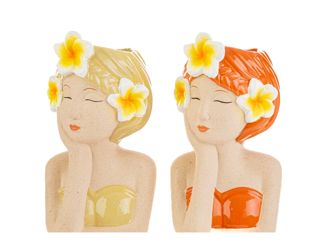 Vaso decorativo ceramica Chica De Ipanema multicolor mezzo busto donna per uso interno 9x9x16 cm - Le Stelle