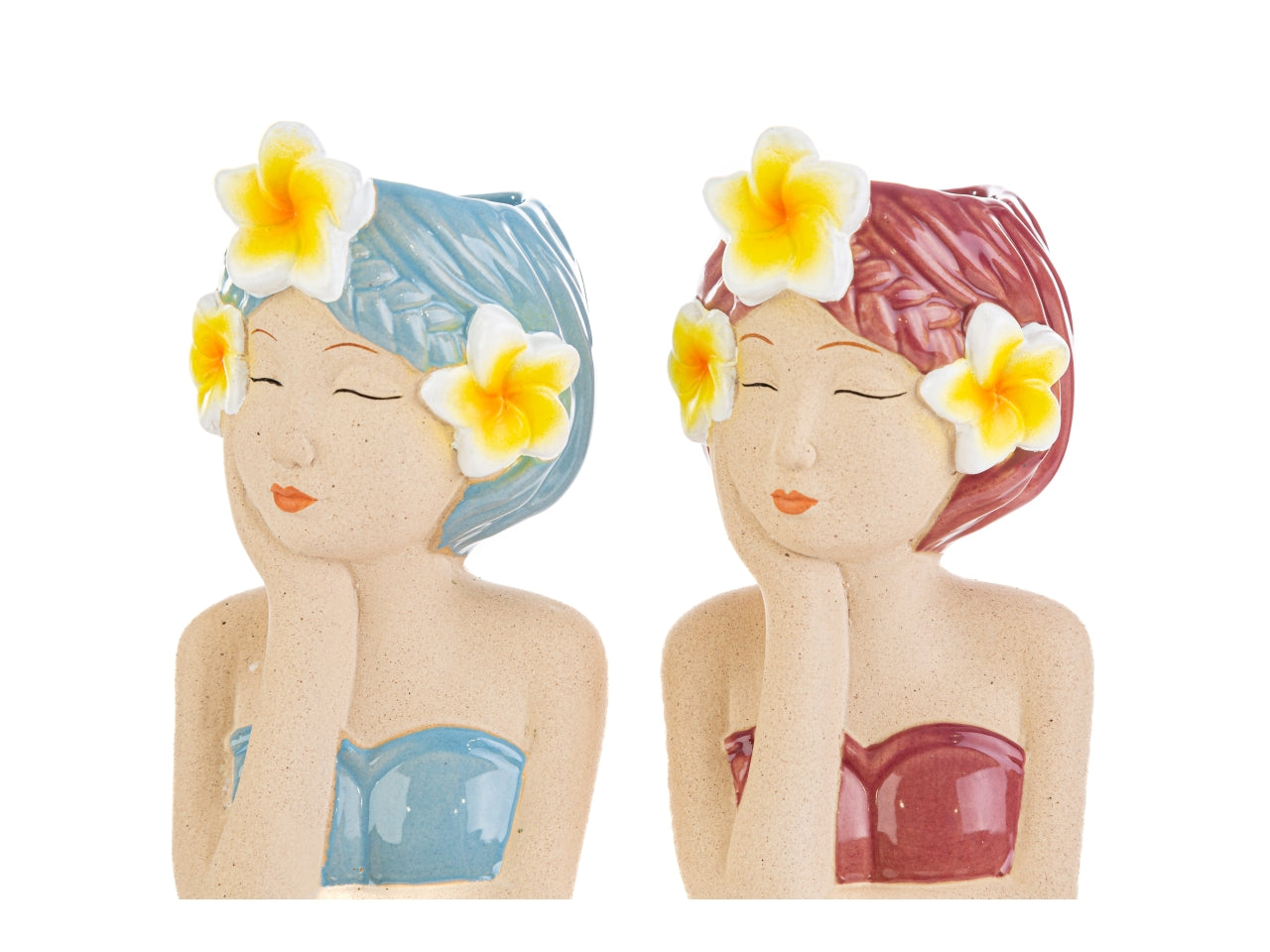 Vaso decorativo ceramica Chica De Ipanema multicolor mezzo busto donna per uso interno 9x9x16 cm - Le Stelle
