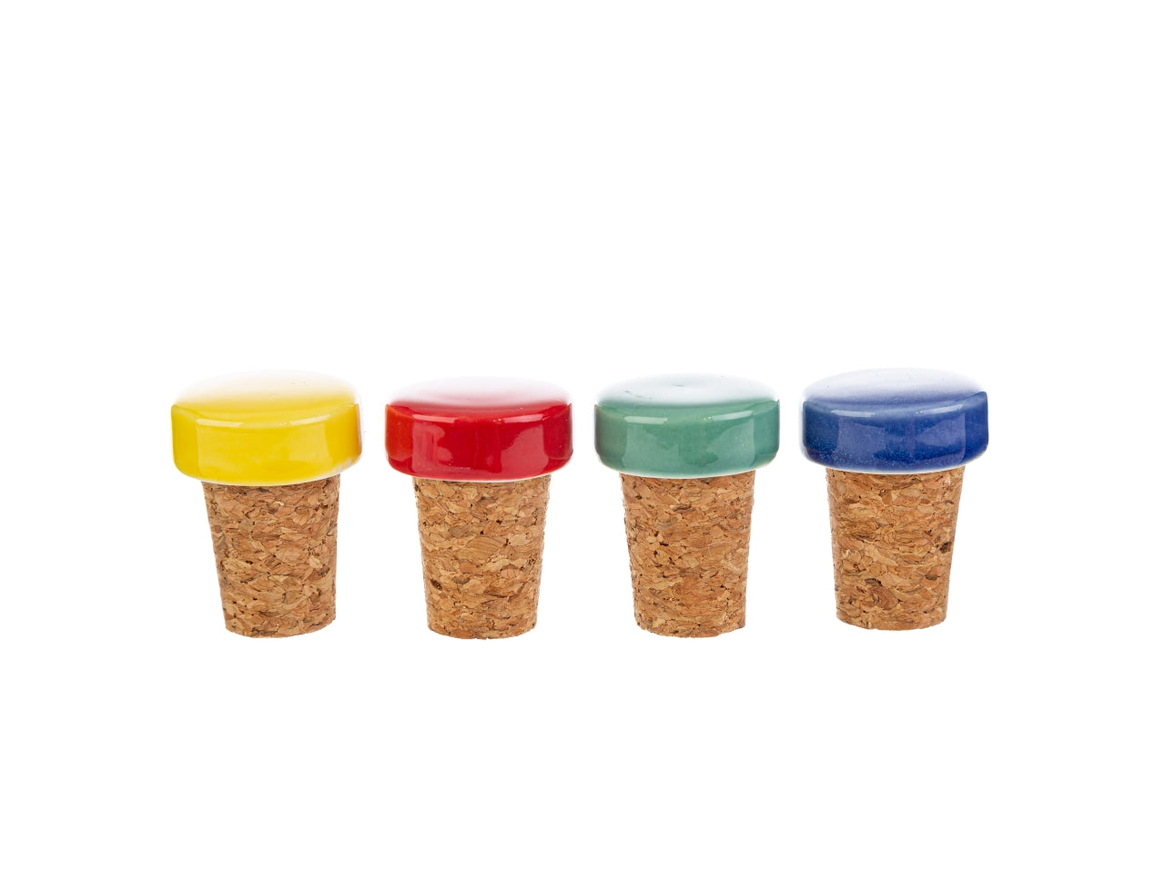 Set 4 tappi in porcellana circus in 4 assortimenti
