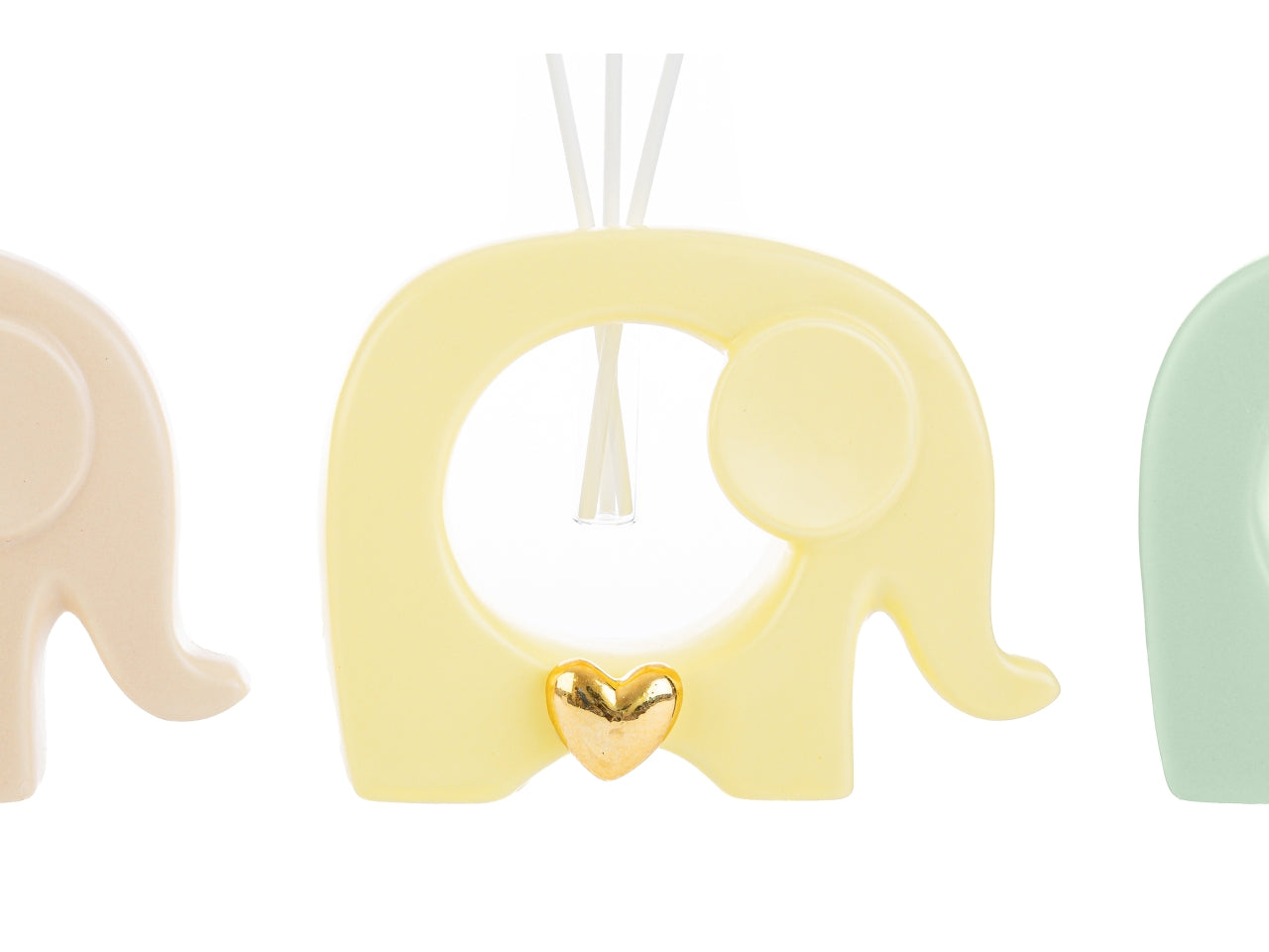 Profumatore elefante in porcellana in 3 colori assortiti