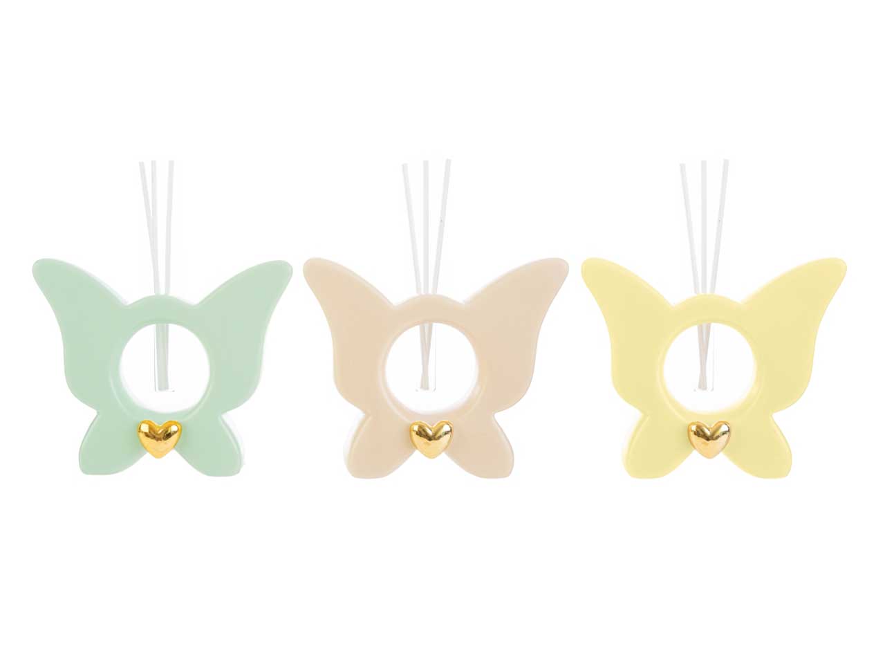 Profumatore farfalla in porcellana in 3 colori assortiti