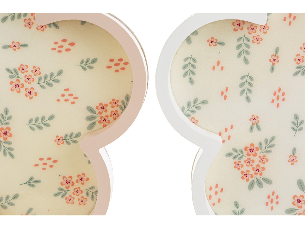 Vassoio fiore in legno in 2 assortimenti misura 25x24cm