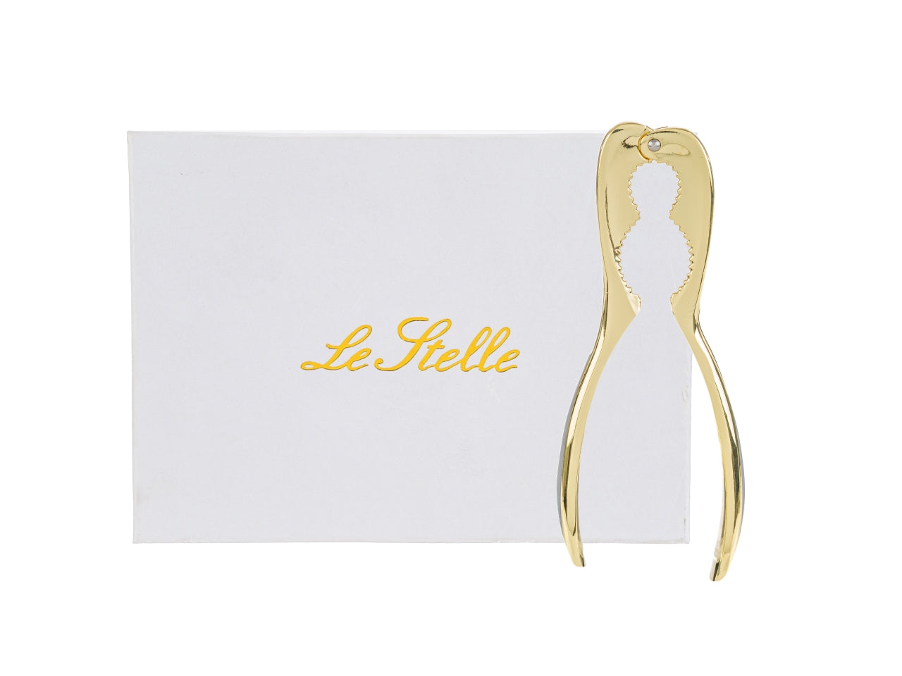 Schiaccianoci in metallo colore oro astuccio 16cm