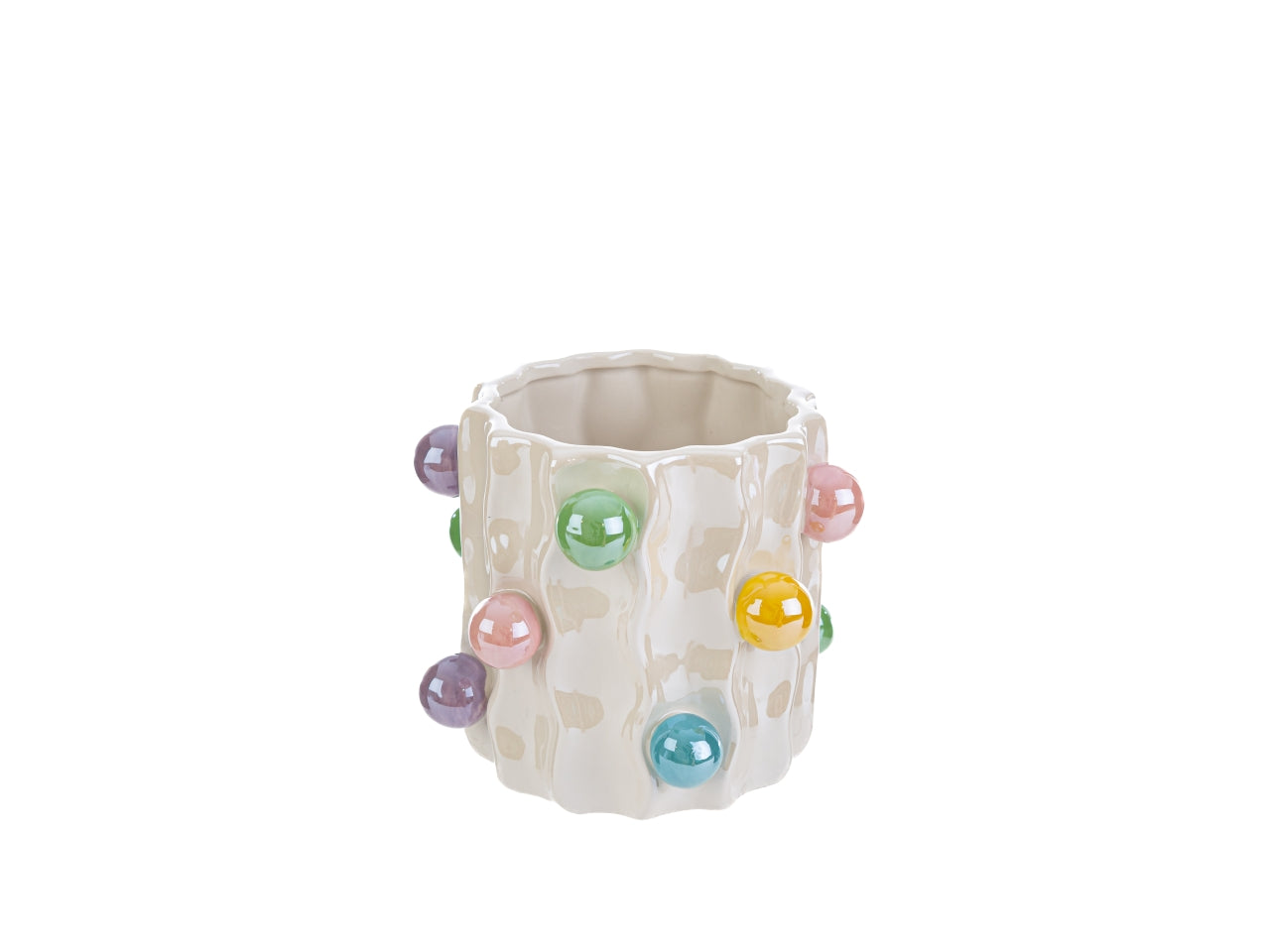 Vasetto in ceramica balls in 3 assortimenti misura 9,5x9,5cm