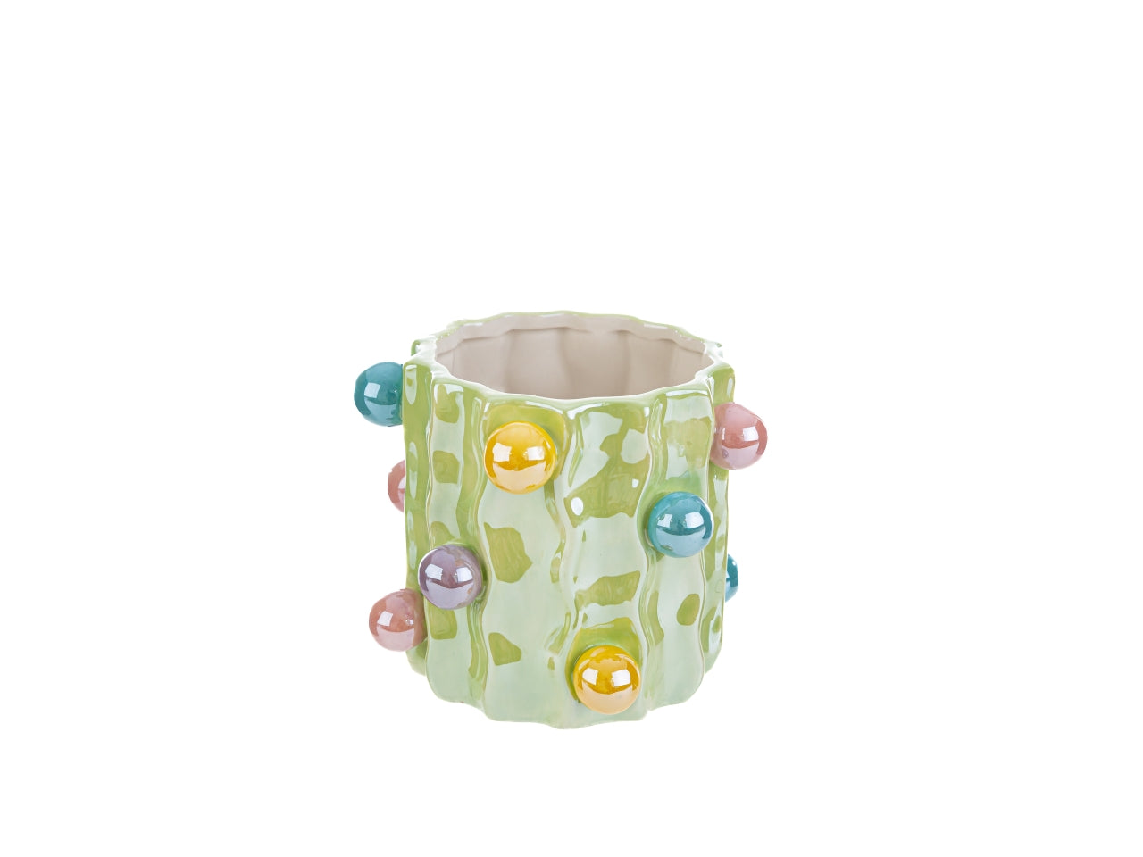 Vasetto in ceramica balls in 3 assortimenti misura 9,5x9,5cm