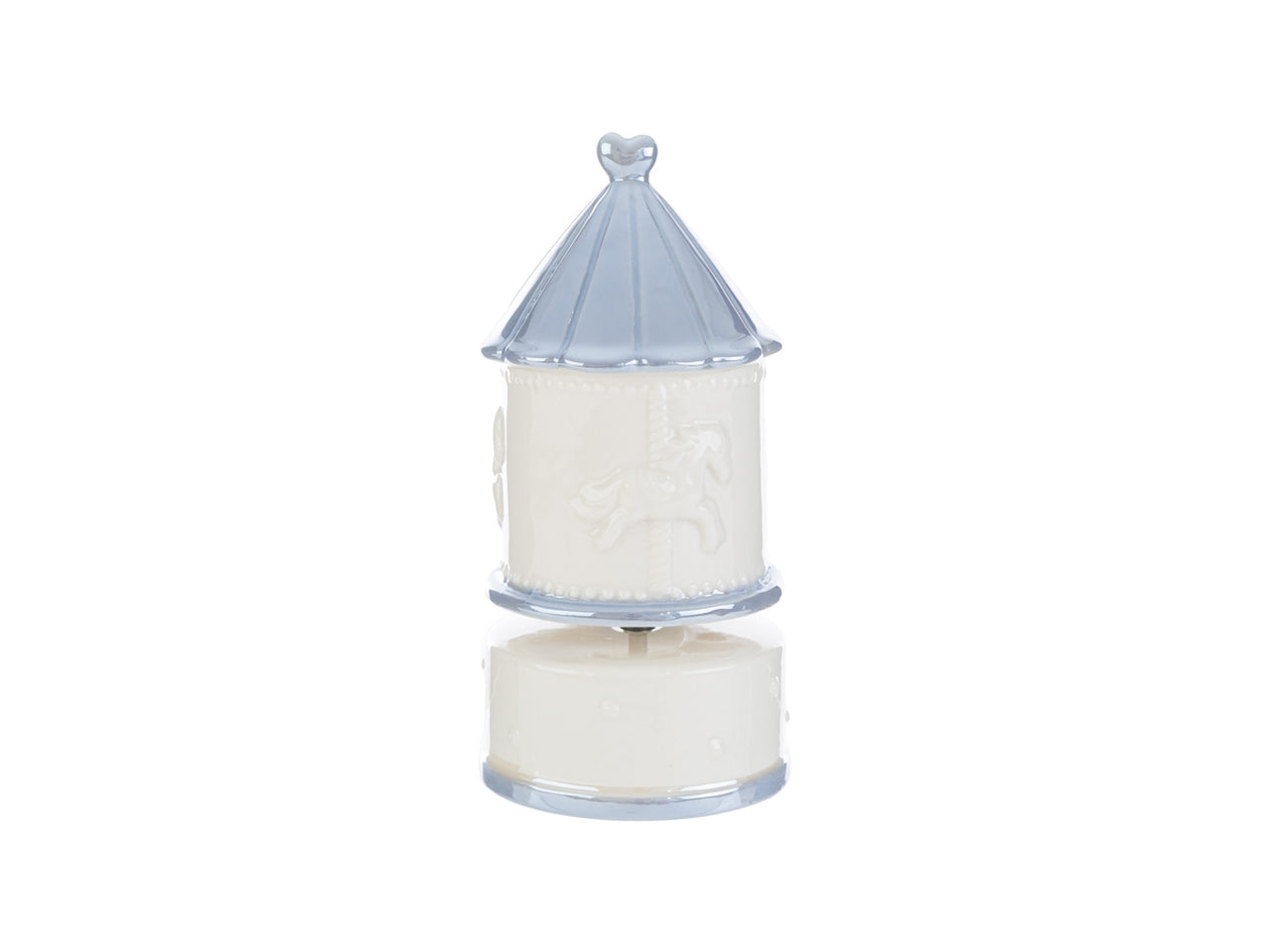 Carillon giostrina porcellana celeste 8x8xh.16,5cm con astuccio