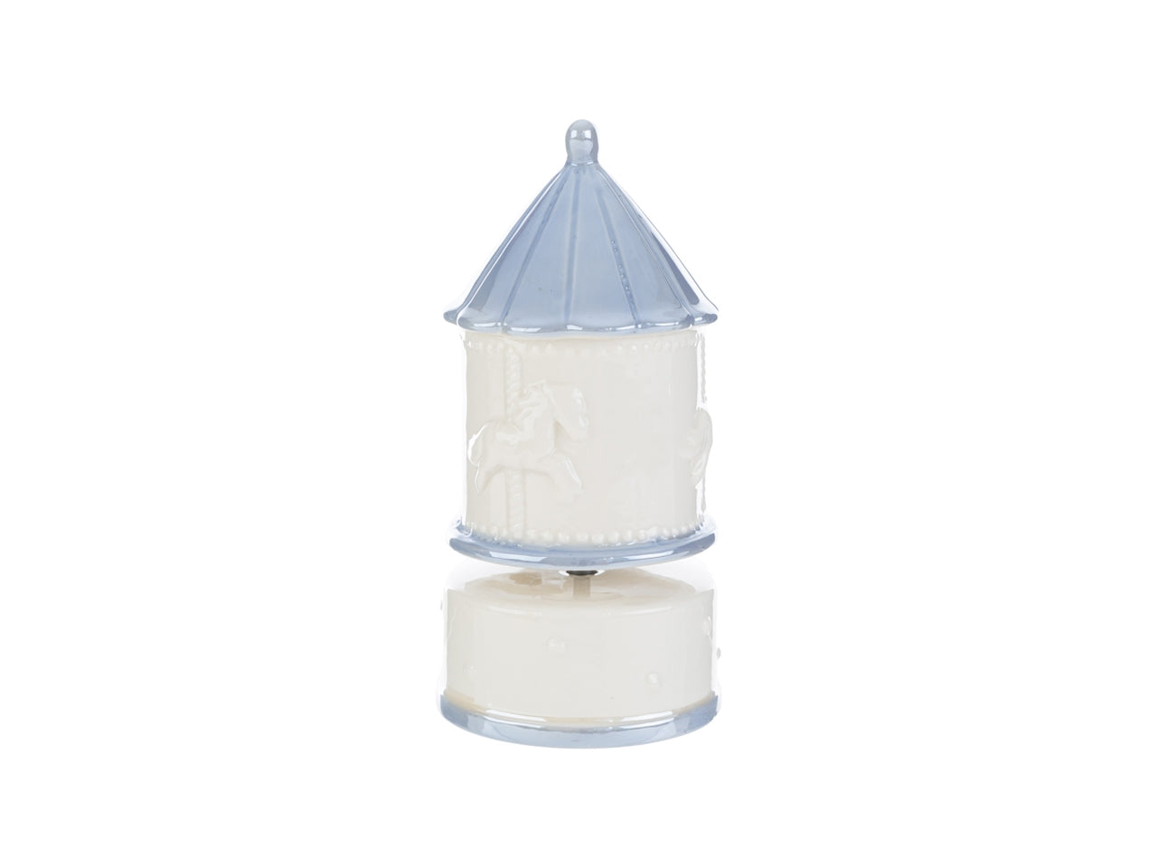 Carillon giostrina porcellana celeste 8x8xh.16,5cm con astuccio
