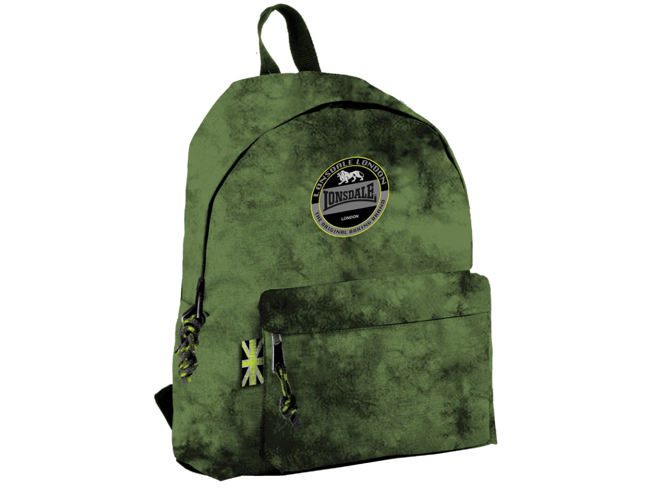 Zaino americano Lonsdale rusty in poliestere verde 32x13x42 cm
