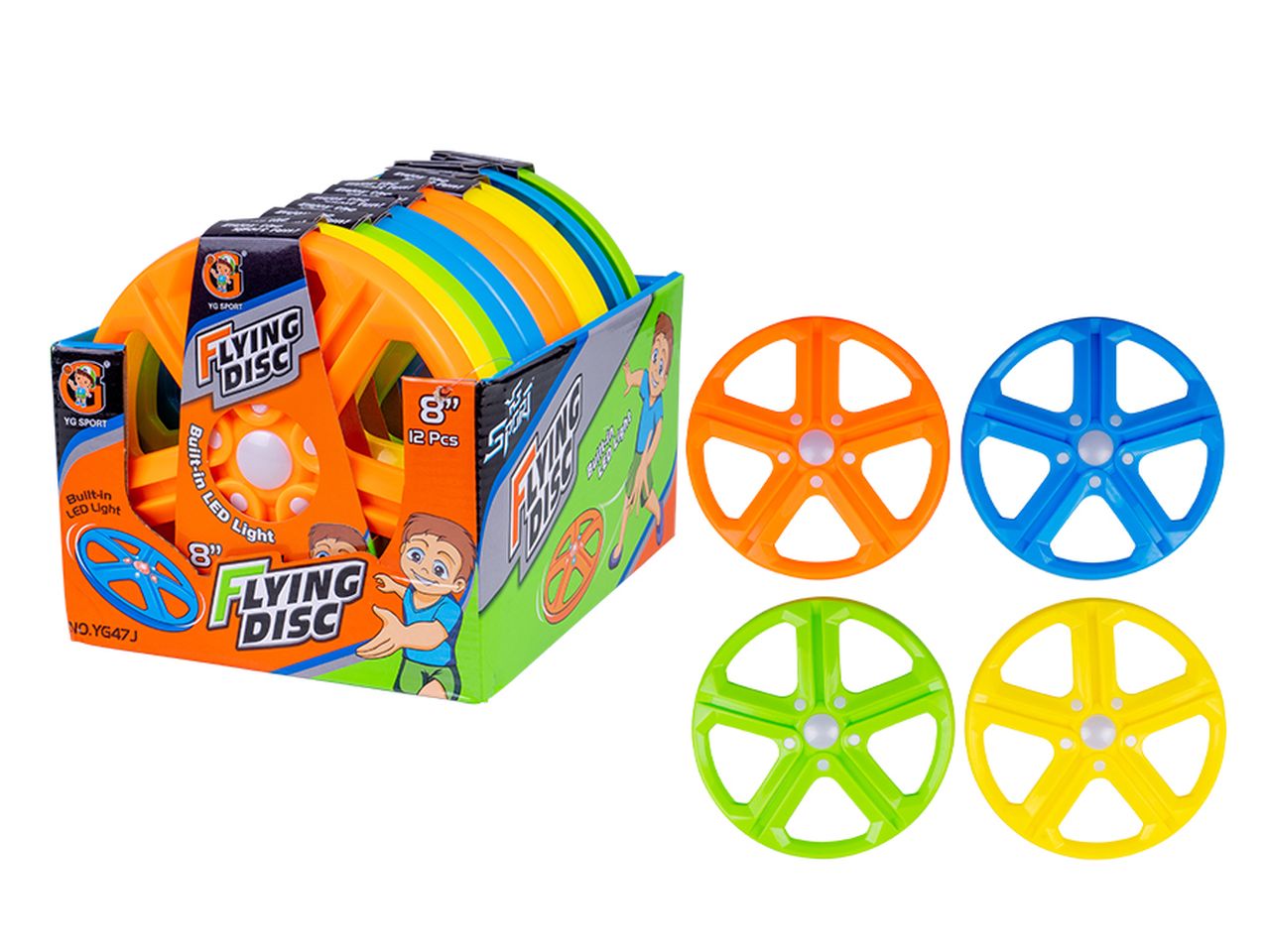 Frisbee con led 20cm in 4 colori assortiti