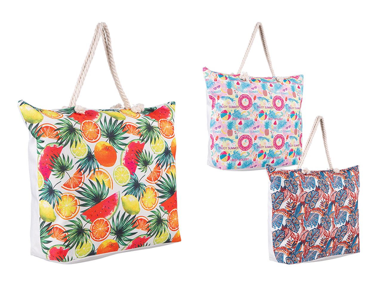 Borsa mare cordata 65x50x17cm in 3 assortimenti