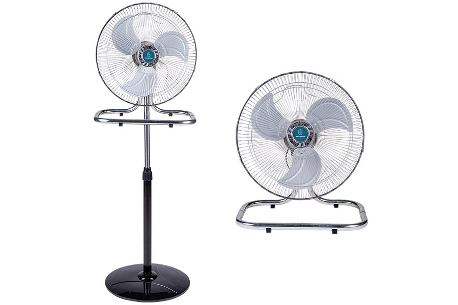 Ventilatore a piantana in acciaio 3 in 1 40x130cm 60w con base tonda p48