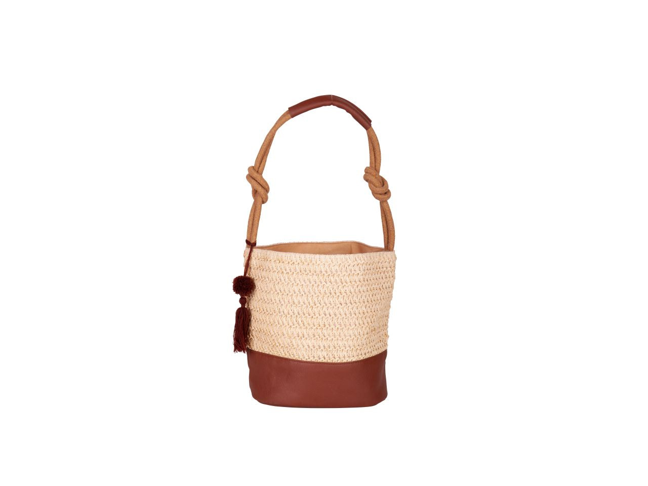 Borsa mare paglia cordata h.25cm in 4 assortimenti