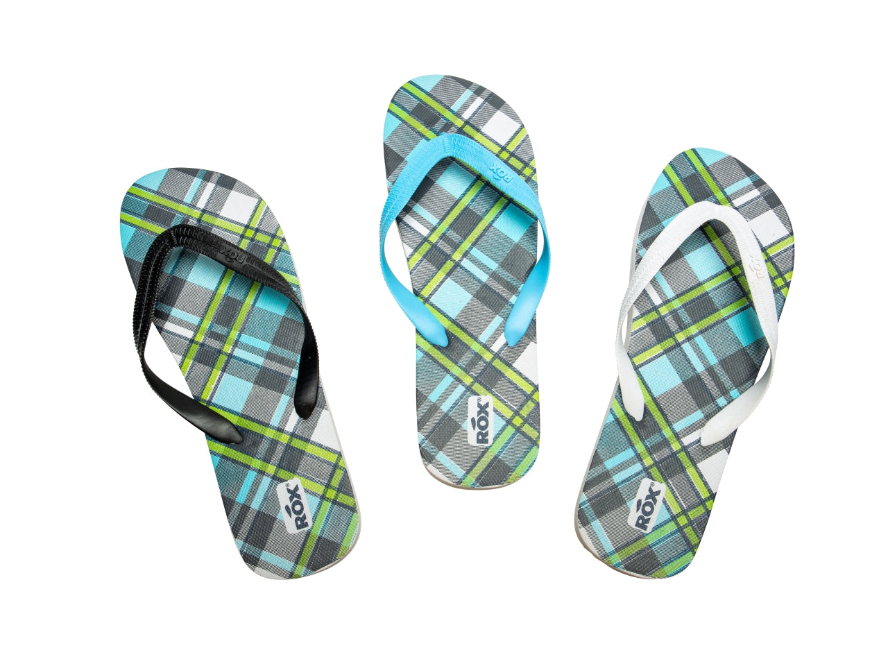 Infradito mare bimo in gomma fantasia tartan multicolor taglie 28/34 - Rox