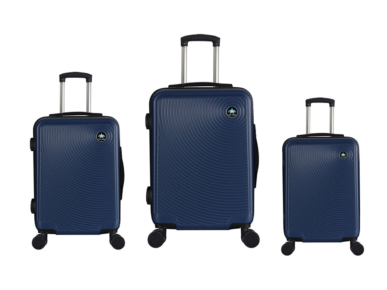 Coveri set 3 trolley h.56/66/76cm miami blu