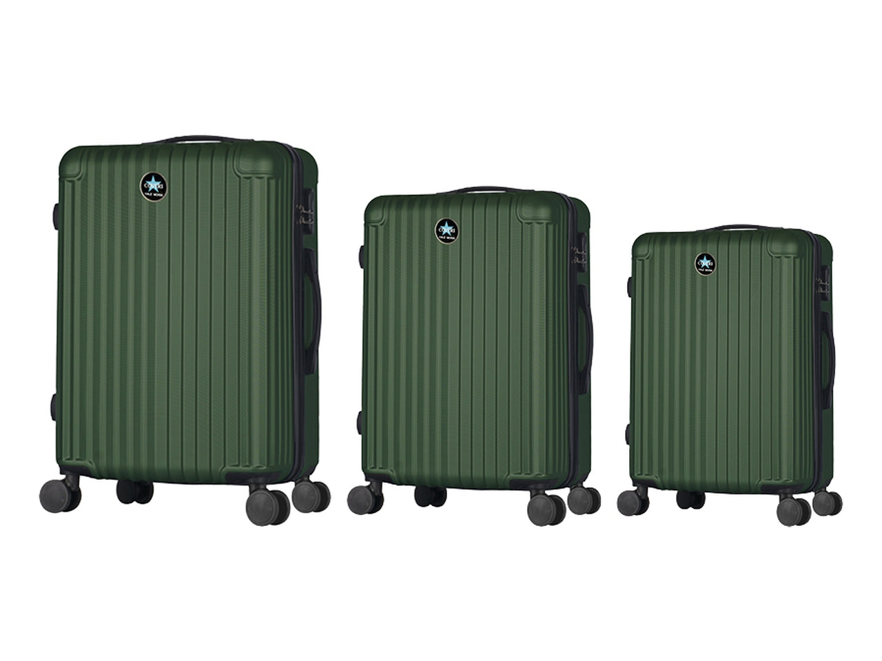 Coveri set 3 trolley h.56/66/76 raito verde scuro