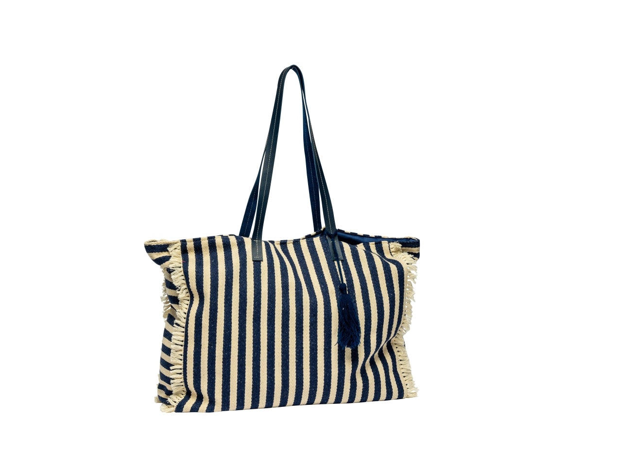 Borsa mare con frange 45x14x38cm in 3 colori assortiti