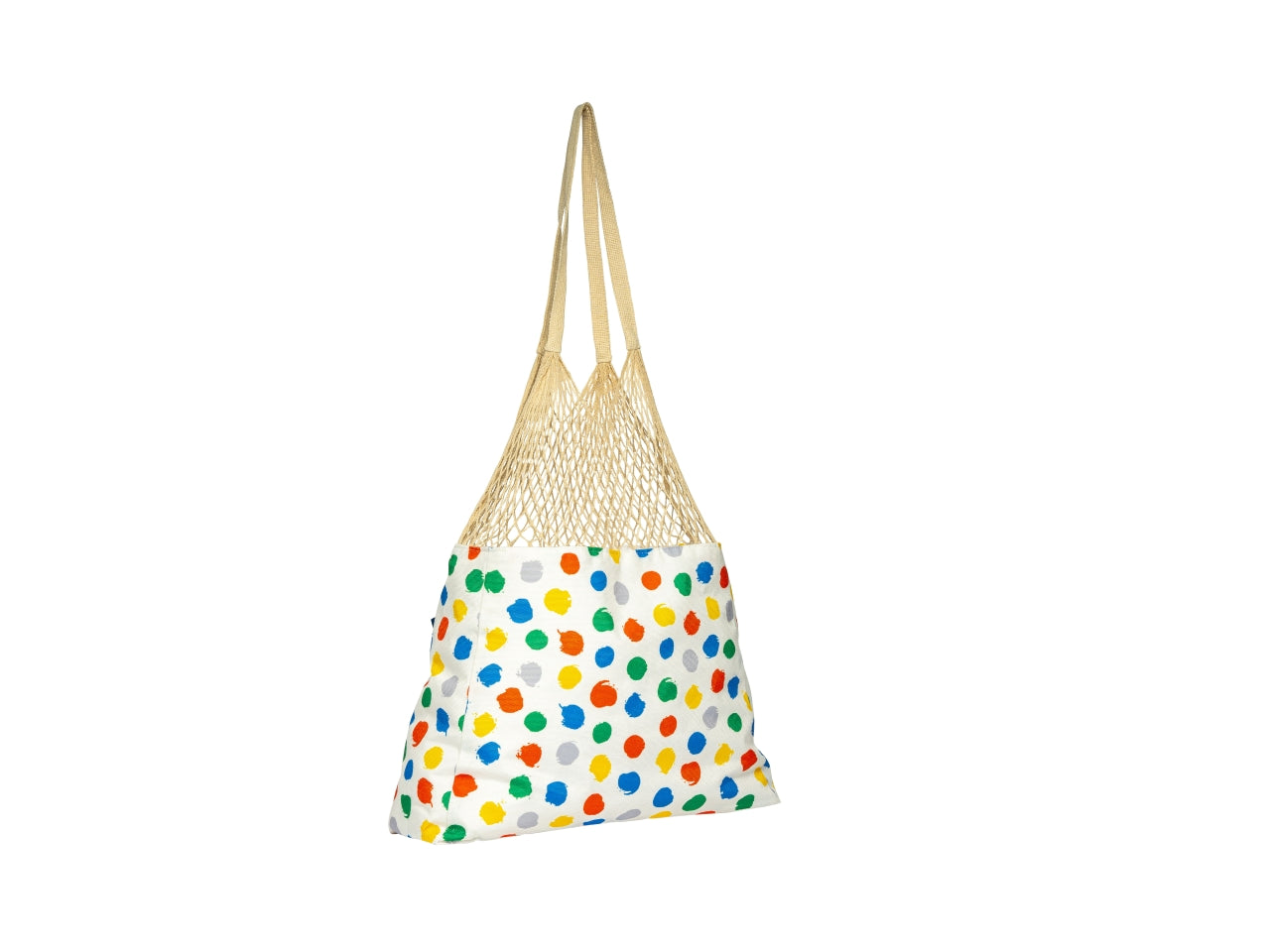 Borsa mare tessuto e rete 60x15x50cm decorata