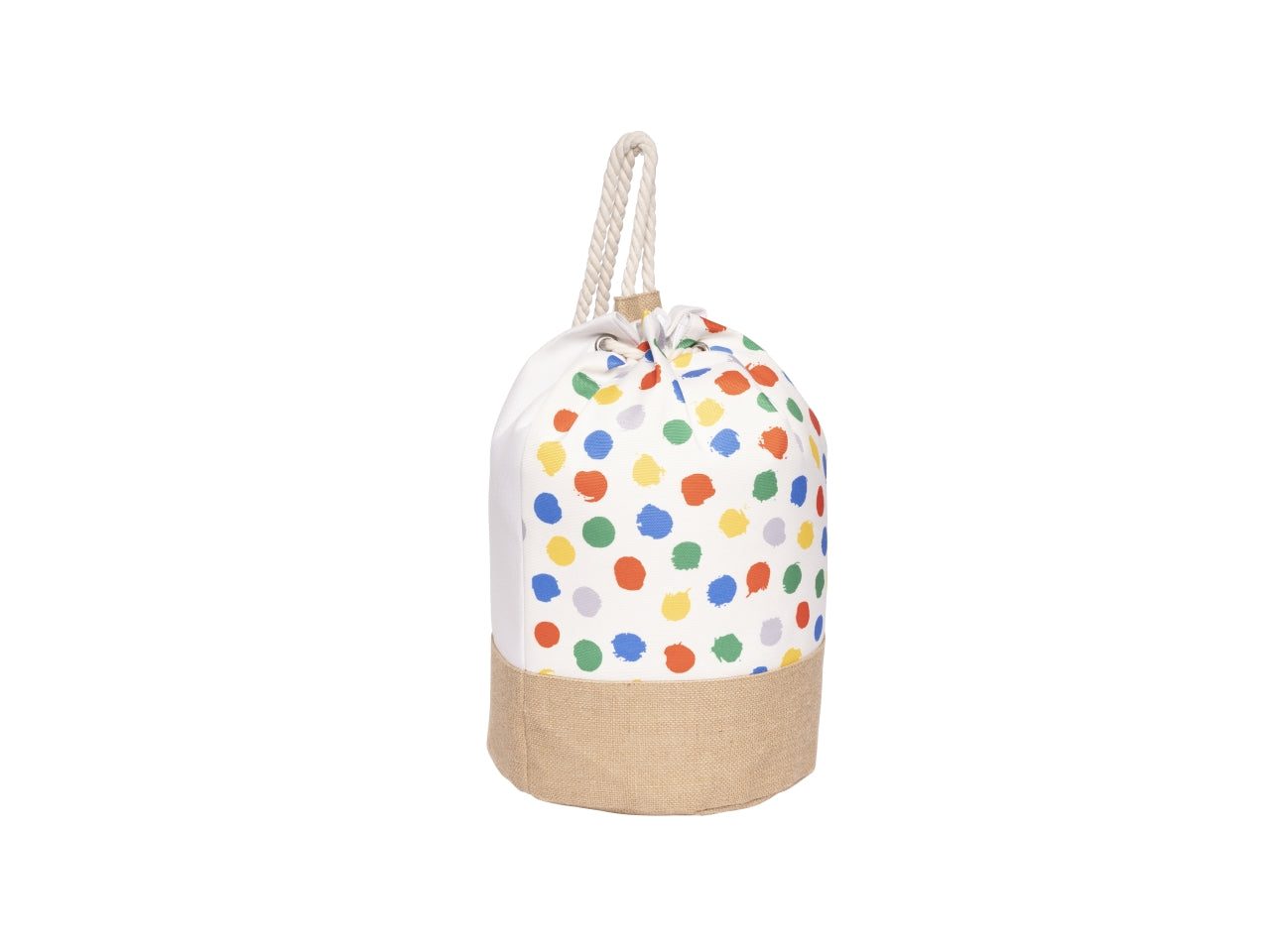 Borsa mare sacco con manici in corda 48cm decorata