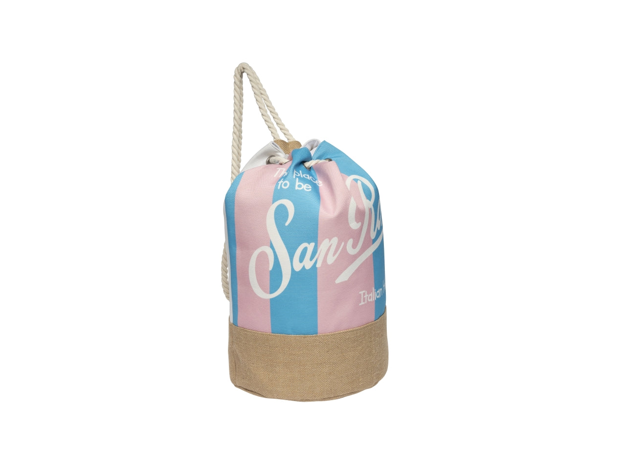Borsa mare sacco con manici in corda 48cm decorata