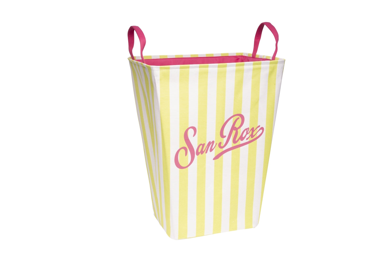 San rox cesto con manici 33x25x57cm con stisce gialle