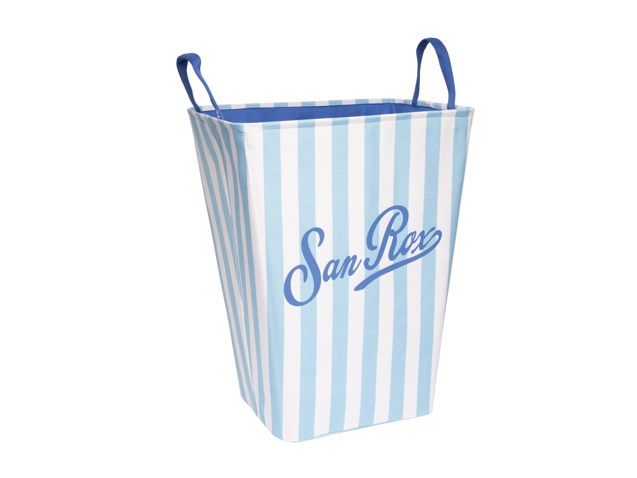 San rox cesto con manici 33x25x57cm con stisce azzurre