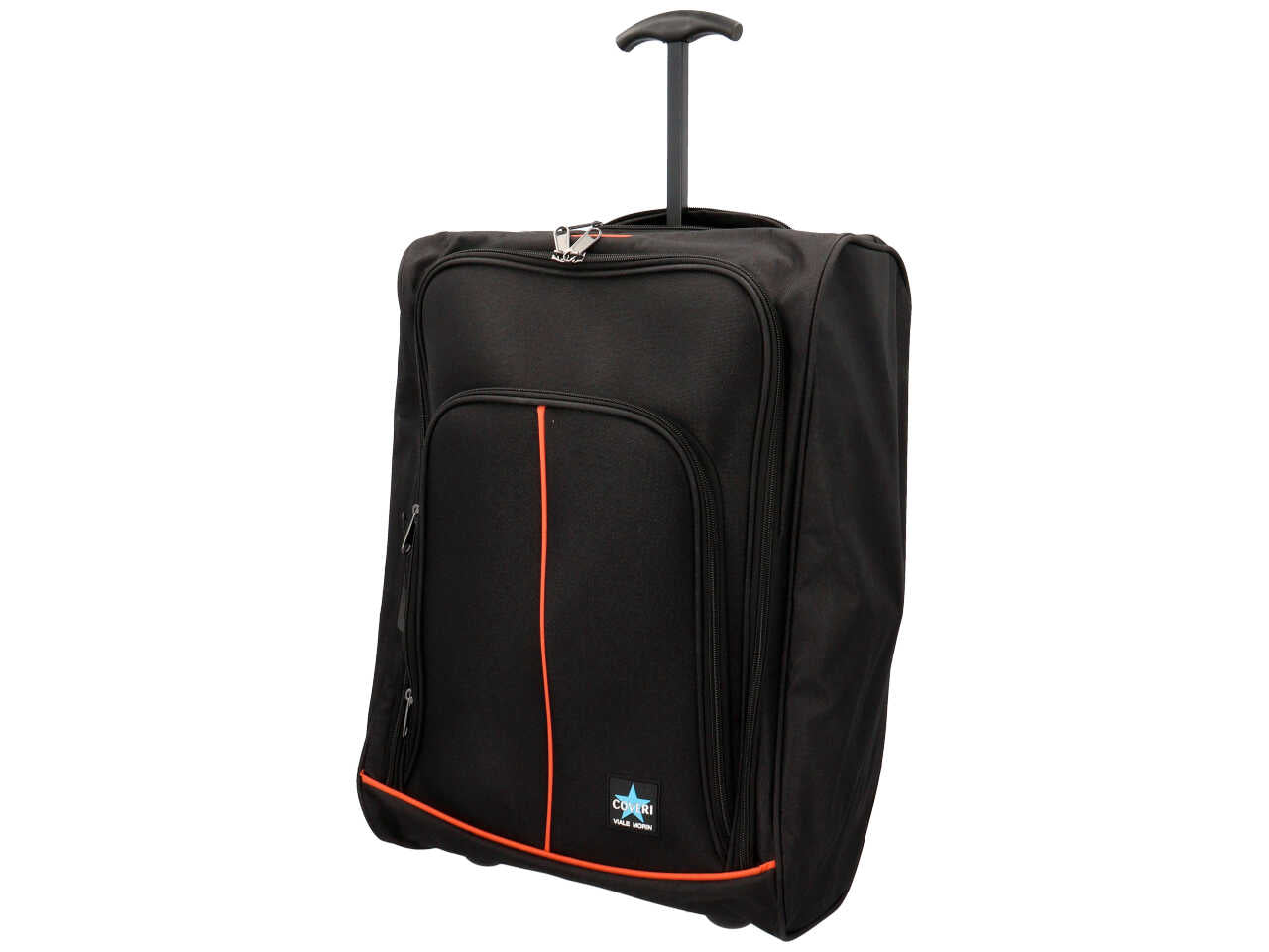 Trolley da cabina 35x20x50 cm in tessuto con tasca anteriore, manico telescopico e maniglia superiore - Coveri