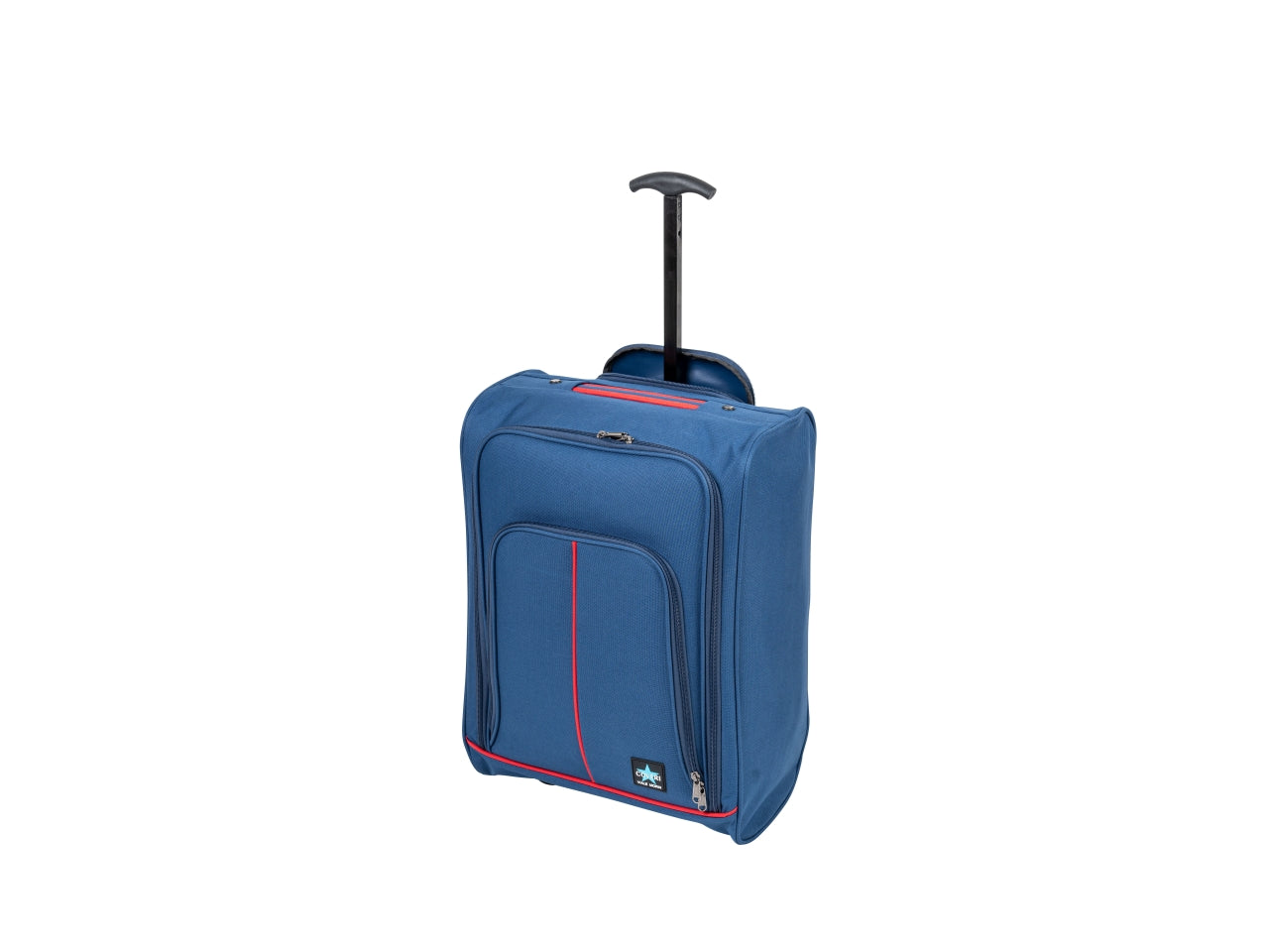 Trolley da cabina 35x20x50 cm in tessuto blu con tasca anteriore, manico telescopico e maniglia superiore - Coveri