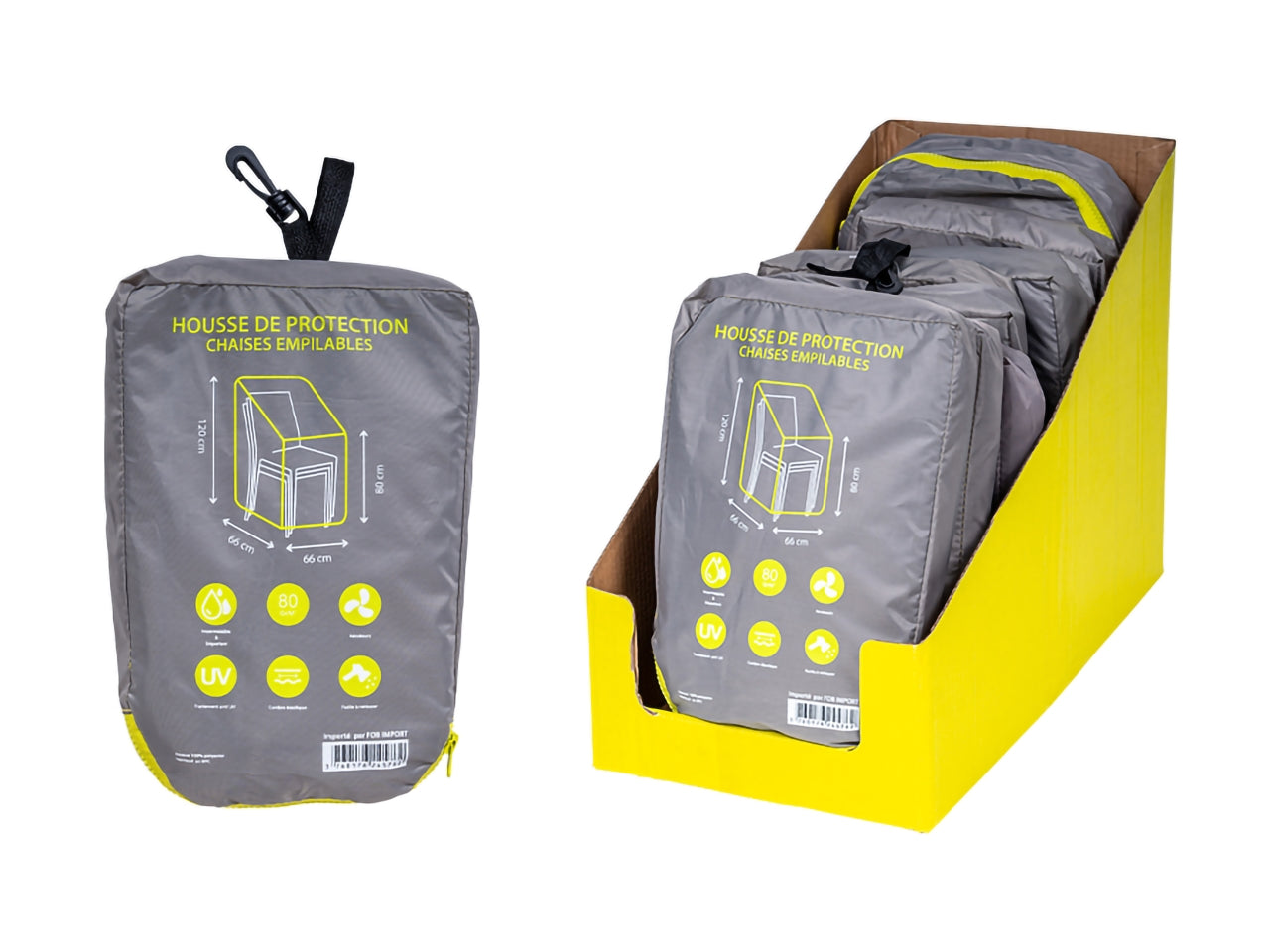 Coprisedie 66x66x120cm 80g in poliestere il set comprende 6 coprisedia