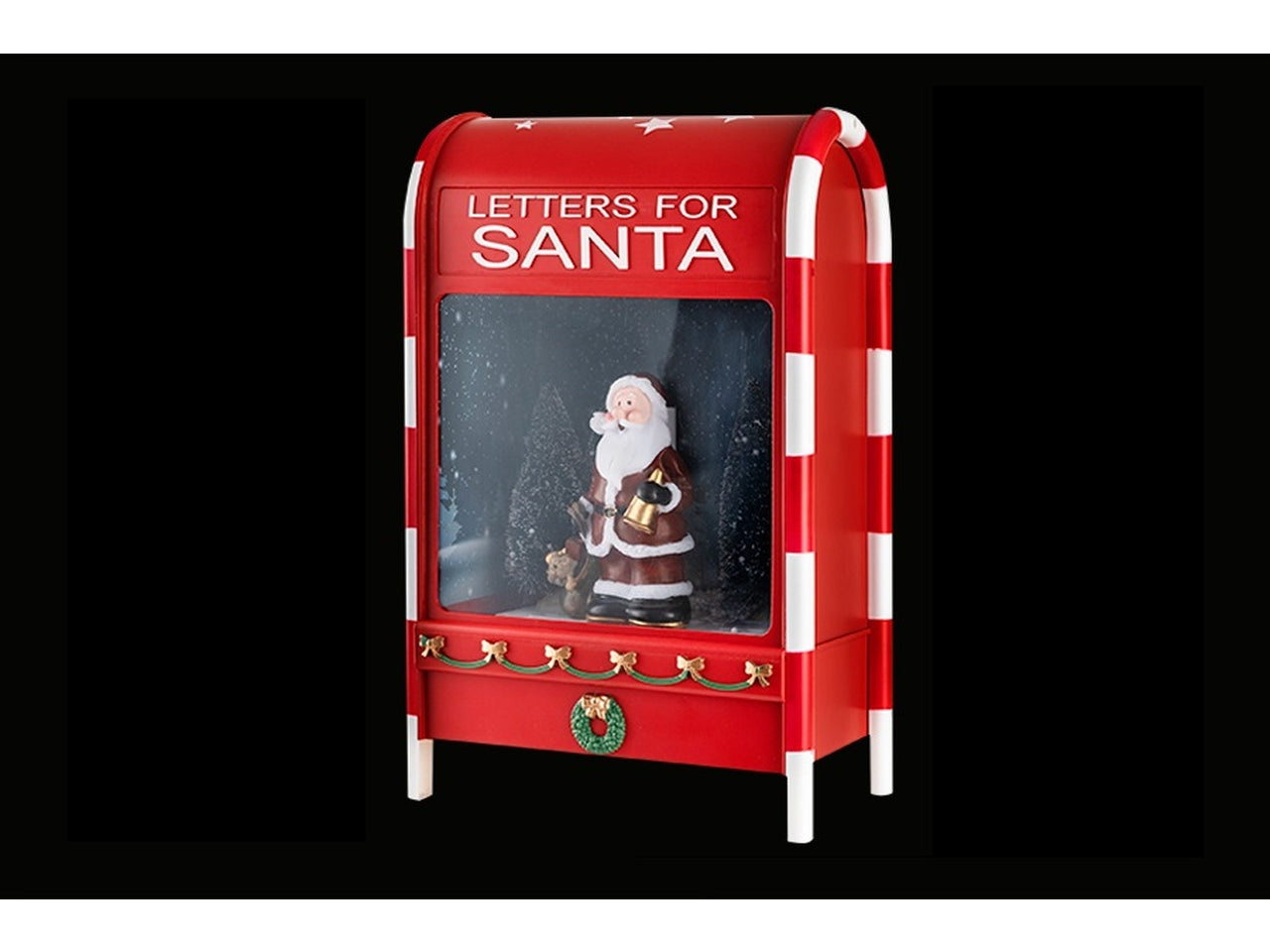 Cassetta postale con led + musica + neve 25x15x40cm funzionamento usb + batteria