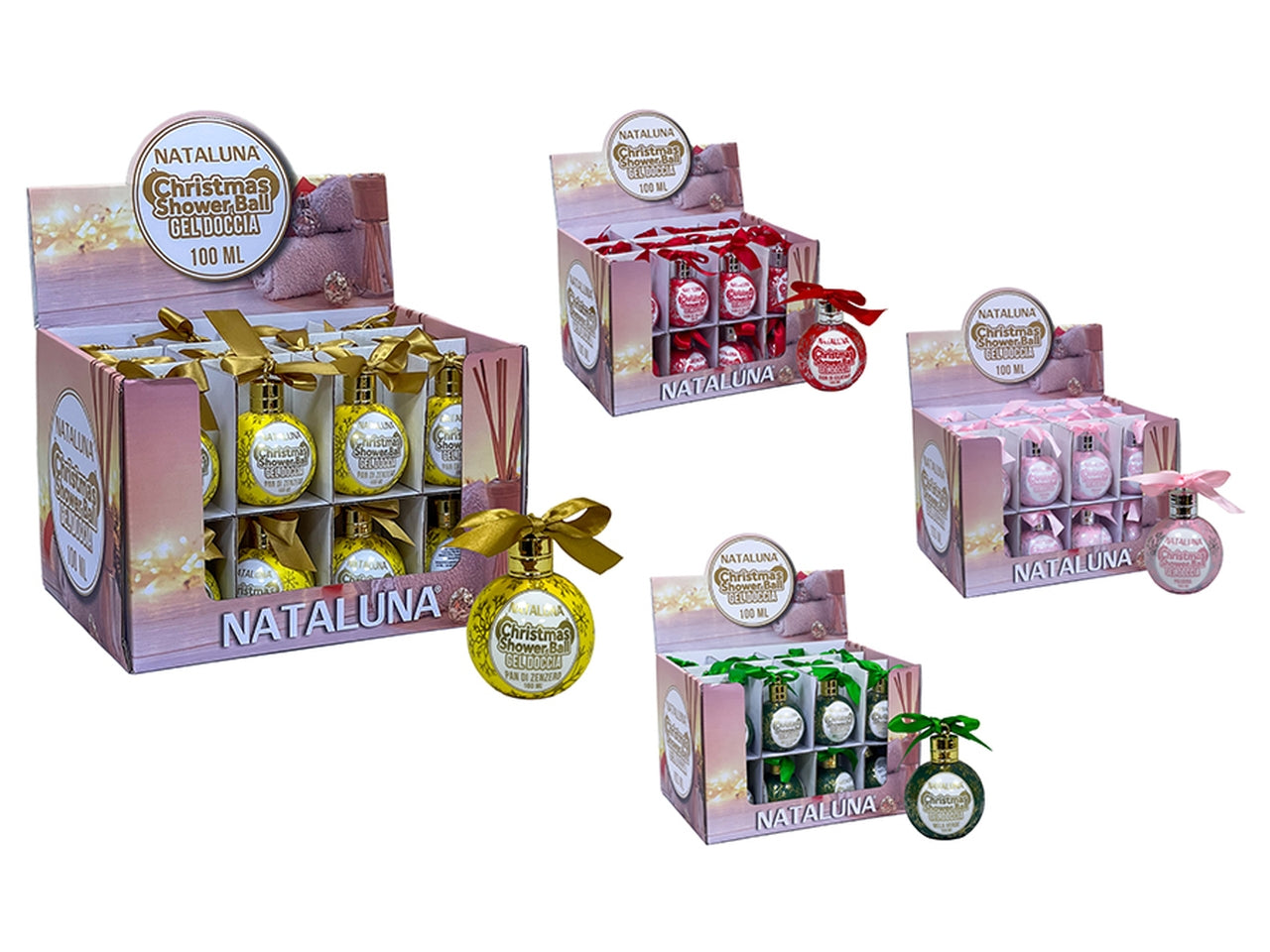 Gel doccia sfera natalizia 100ml in 4 fragranze assortite
