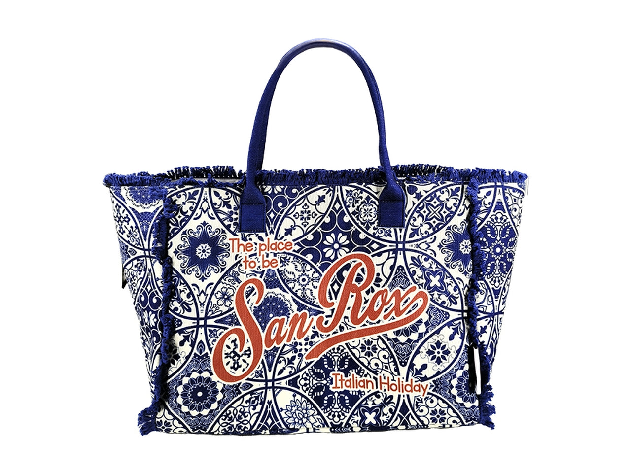 Borsa mare frange sanrox 30x12x22cm disegno 24