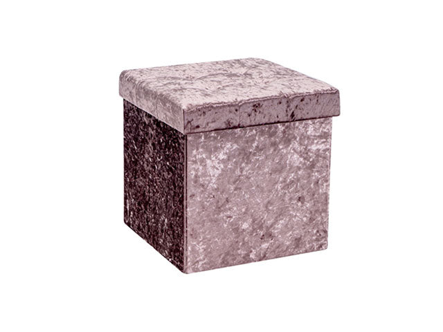 Pouf velluto 38x38x38cmrosa ant.6434030