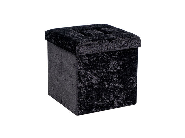 Pouf velluto 38x38x38cm nero 6434031