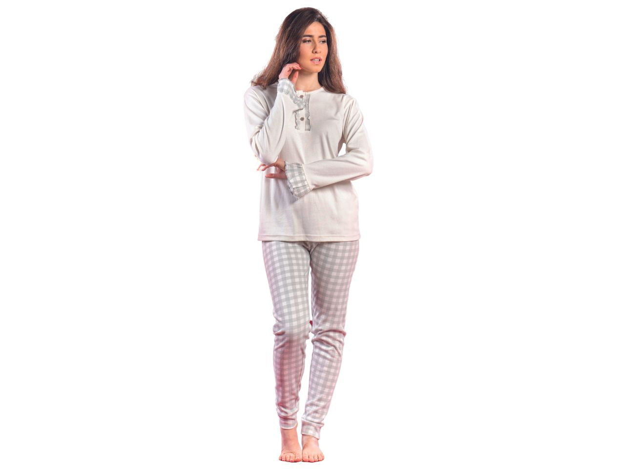 Pigiama da donna caldo cotone 220gsm taglie dalla s alla xl