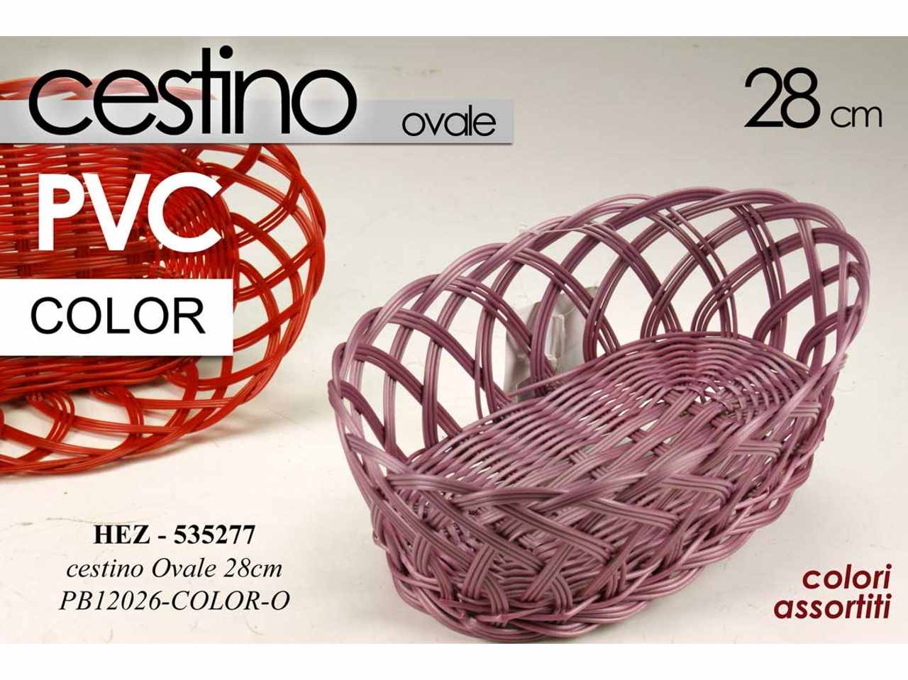 Cestino pvc ovale 27x8cm ass.535277