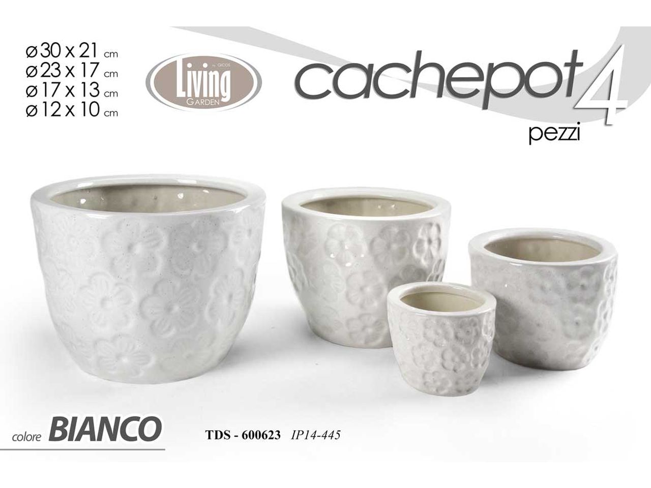Cachepot bianco 4 pezzi 600623
