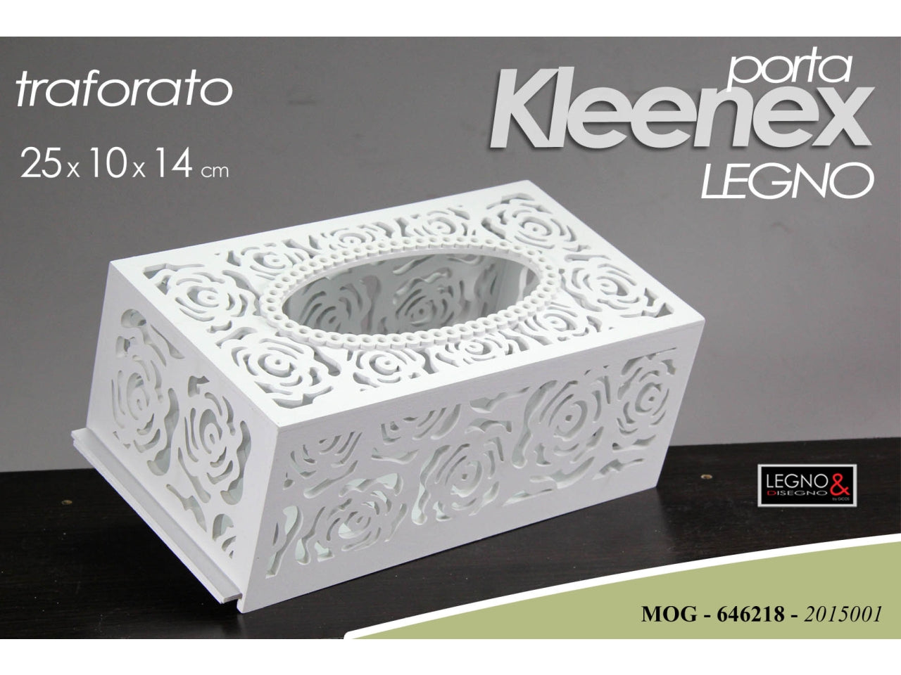 Scatola traforata bianca porta kleenex bianca misura 25x10x14cm