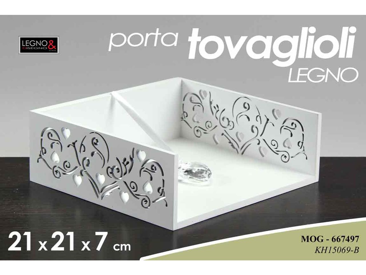 L.mog porta tovaglioli 21x21x7cm 667497