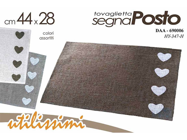 Tovaglietta 45x30cm c/cuore 690006