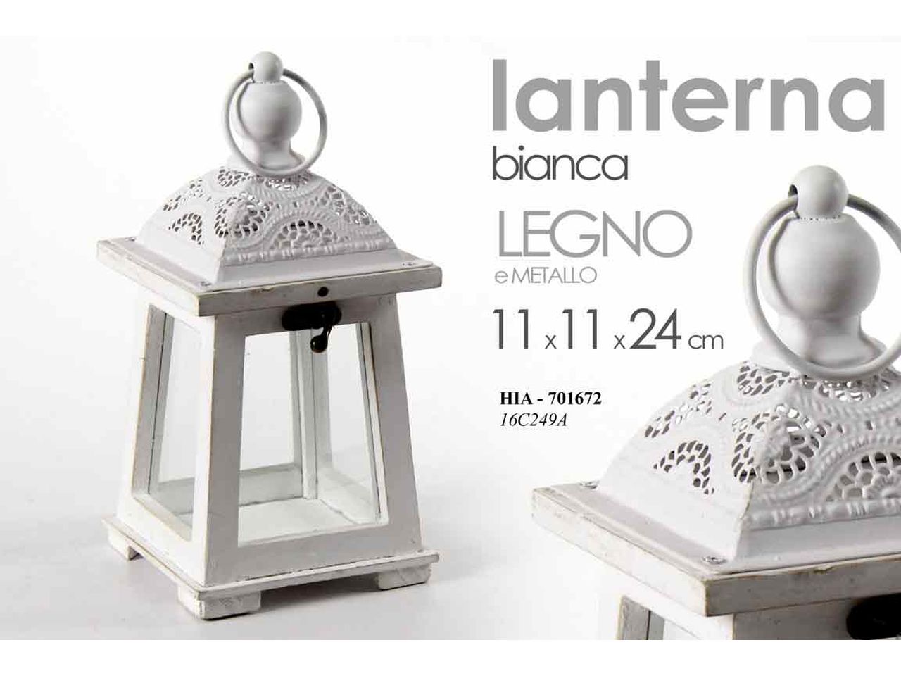 Lanterna 11x11x24cm bianca701672
