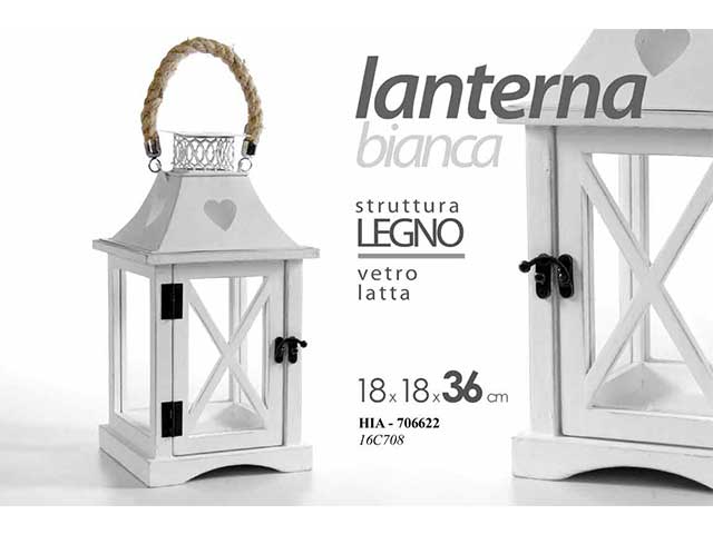 Lanterna 17,5x17,5x36cm bianca 706622