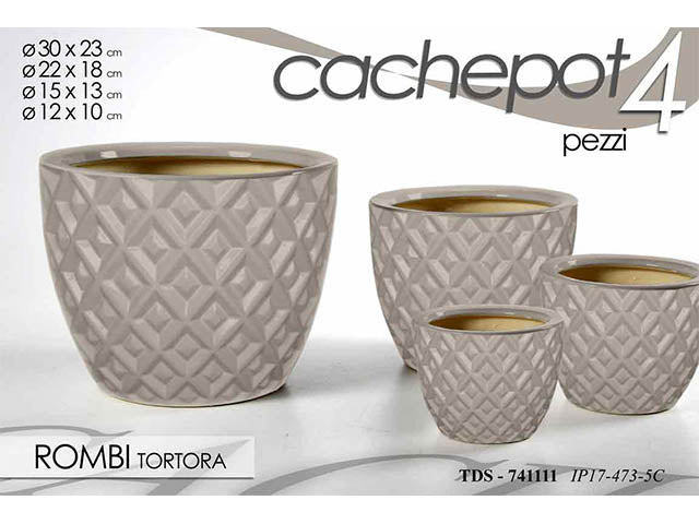 L.tds cachepot tortora 4pz 741111