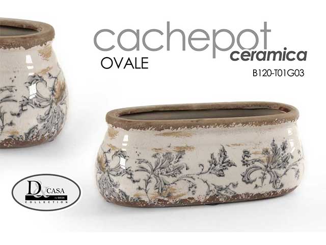 Cachepot ovale ceramica 24x11x9cm753473
