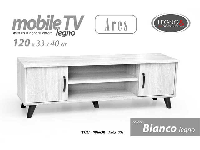 L.ares porta tv ares 120x40x40cm 796630