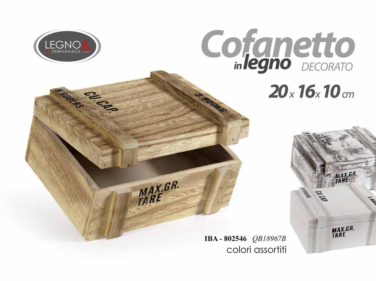Cofanetto legno 20x16x10cm 802546